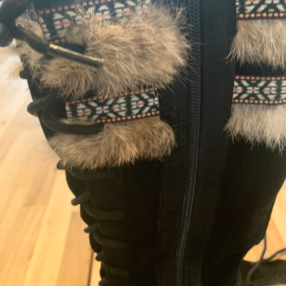 Saute mouton suede and fur boot - Picture 6 of 9